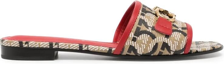 Ferragamo Gancini-Print 20Mm Muiltjes