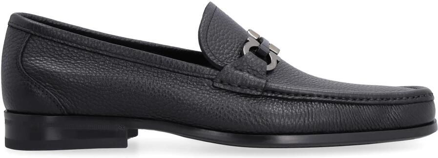 Salvatore Ferragamo Gegranuleerd Leren Gancini Loafers Black Heren - Foto 2