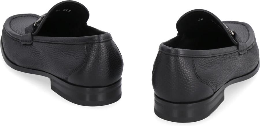 Salvatore Ferragamo Gegranuleerd Leren Gancini Loafers Black Heren