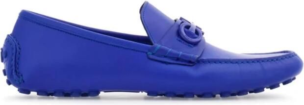 Salvatore Ferragamo Blauwe Logo Loafers Leren Schoenen Blue Heren - Foto 3