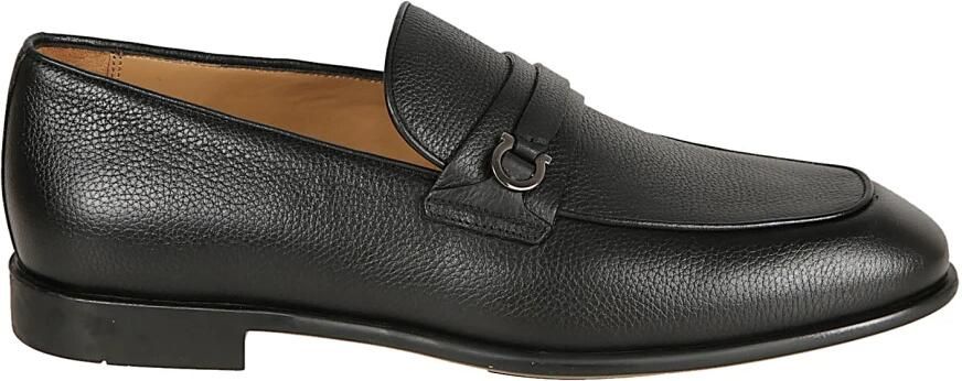 Ferragamo Hammered Leather Gancini Loafers