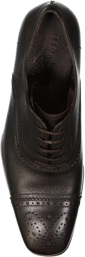 Salvatore Ferragamo Leren Lace-Up Derbies met Geperforeerd Detail Brown Heren - Foto 2