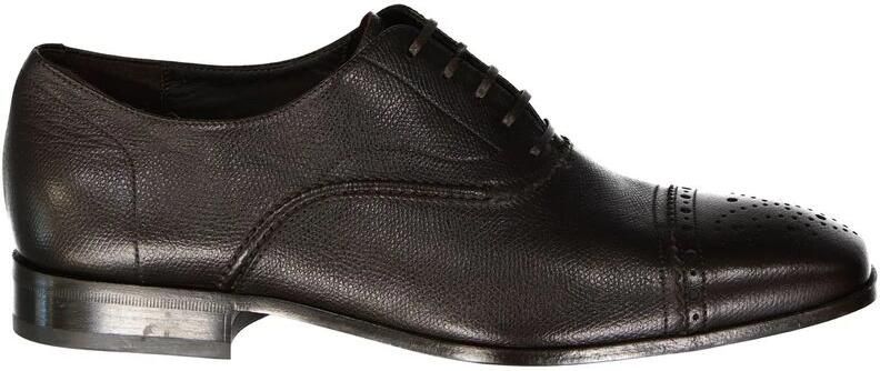 Salvatore Ferragamo Leren Lace-Up Derbies met Geperforeerd Detail Brown Heren