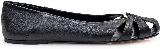 Salvatore Ferragamo Leren balletflats met uitsnijding Black Dames - Foto 3