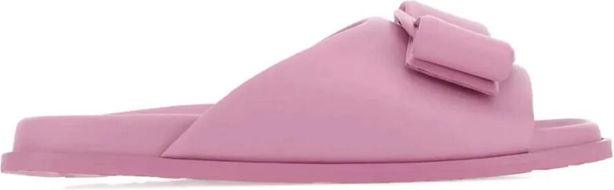 Ferragamo Leren platte sandalen met strikdetail