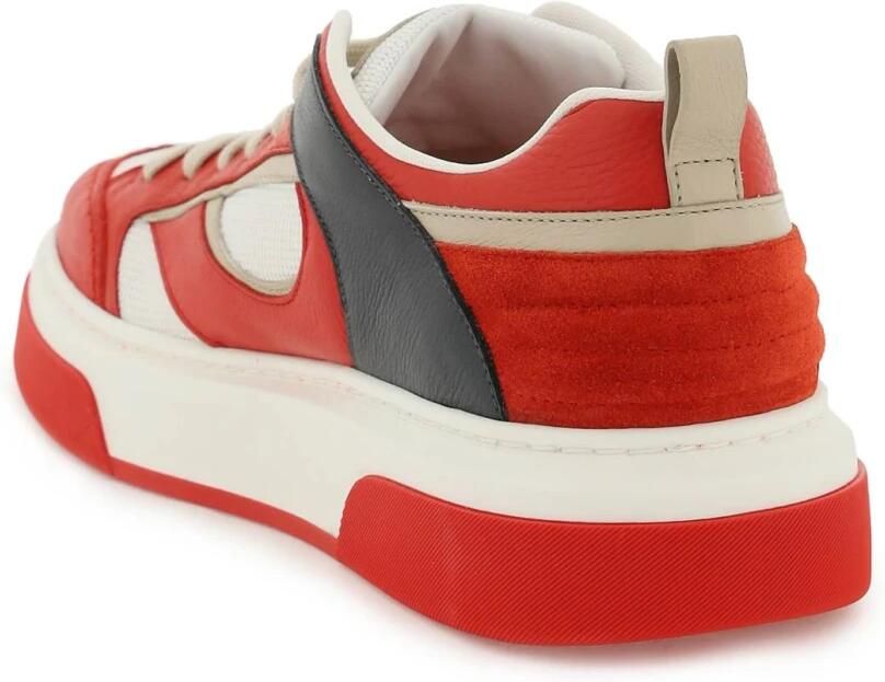 Salvatore Ferragamo Leren en stoffen sneakers met contrasterende inzetstukken Multicolor Heren - Foto 2