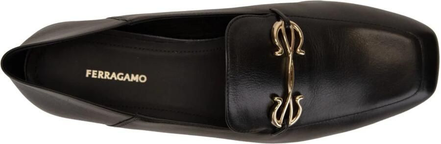 Salvatore Ferragamo Zwarte Leren Loafers Slip-on Stijl Black Dames - Foto 5