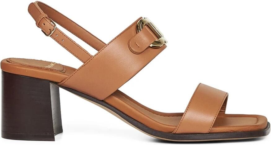 Salvatore Ferragamo Sandalen Leather Sandals With Logo in bruin - Foto 3