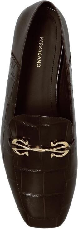 Ferragamo Leren Instaploafers met Gouden Detail