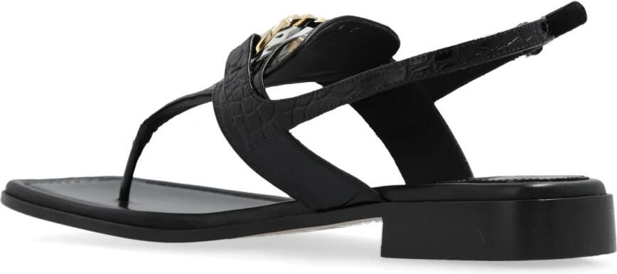 Ferragamo Zwarte leren teenslippers - Foto 4