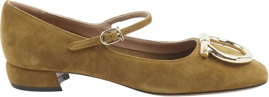 Ferragamo Marry Suede Gancini Ballerina Flats