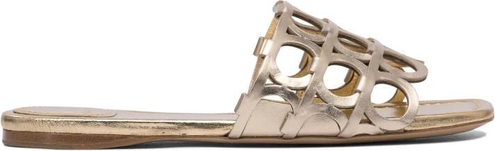 Ferragamo Gouden Sandalen voor Vrouwen Elegante Stijl