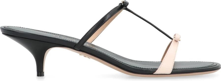 Ferragamo Bow Leren Muiltjes met Kittenhakken