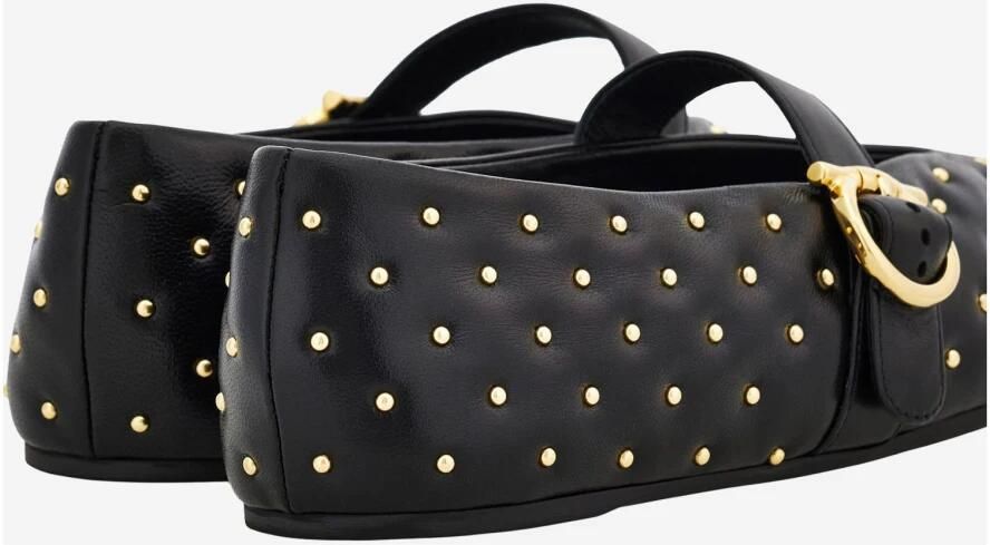 Ferragamo Nappa Leren Ballerina's met Studs en Haak-en-oogsluiting - Foto 5