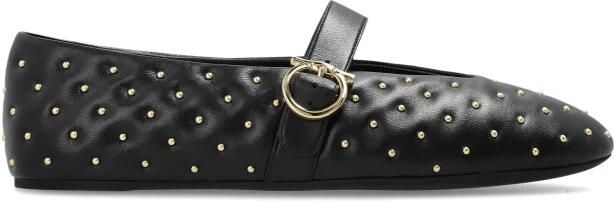 Ferragamo Nappa Leren Ballerina's met Studs en Haak-en-oogsluiting - Foto 8