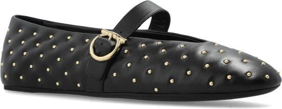 Ferragamo Nappa Leren Ballerina's met Studs en Haak-en-oogsluiting - Foto 9