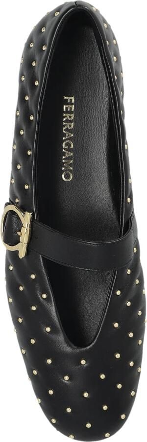 Ferragamo Nappa Leren Ballerina's met Studs en Haak-en-oogsluiting - Foto 7