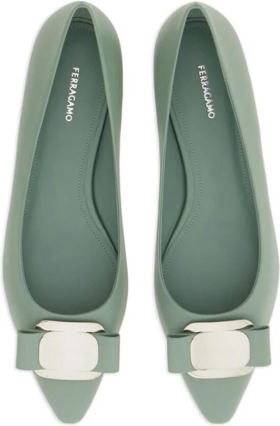 Ferragamo New Vara-Bow Ballerina Schoenen van Lamsleer - Foto 2