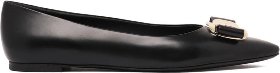 Salvatore Ferragamo Elegante Monogram Strik Ballerina Flats Black Dames - Foto 4