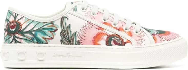 Ferragamo Papavero-Print Low-Top Sneakers