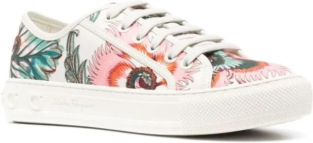 Ferragamo Papavero-Print Low-Top Sneakers - Foto 2