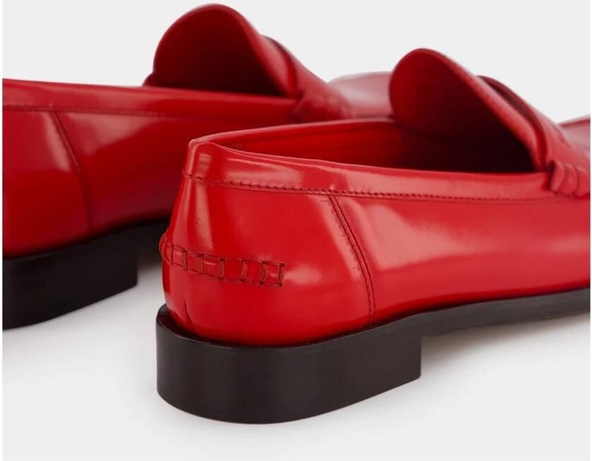 Ferragamo Rode Logo Mocassin Leren Schoenen - Foto 4