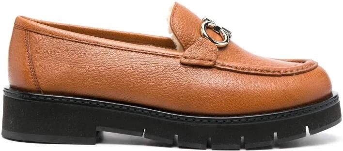 Ferragamo Rolo Shearling-Gevoerde Loafers