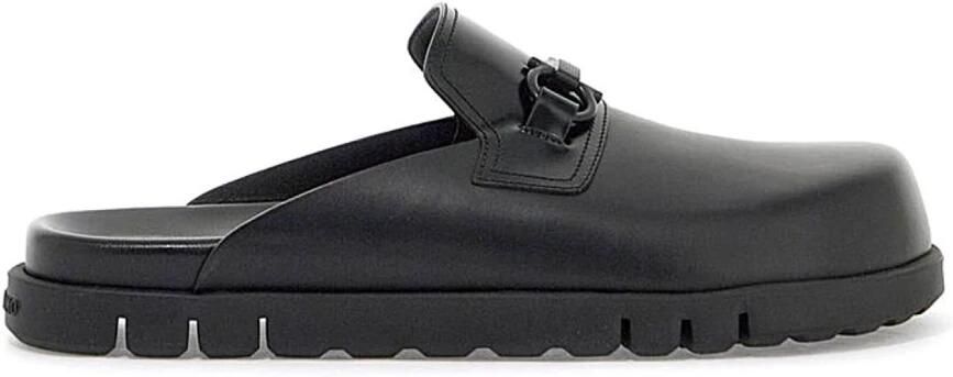 Salvatore Ferragamo Leren Muiltjes met Gancini-ornament Black Heren - Foto 2