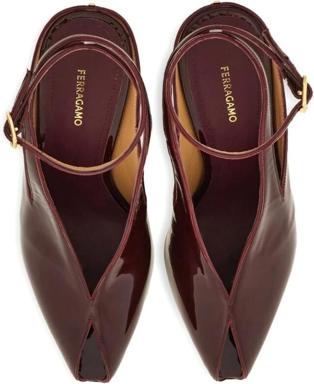Ferragamo 90mm Peep-toe Sleehak Pumps - Foto 4