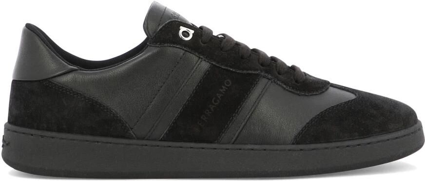 Salvatore Ferragamo Zwarte Logo-Debossed Sneakers Black Heren - Foto 3
