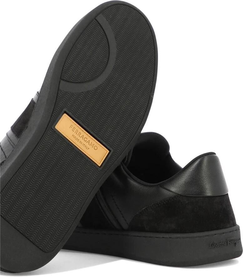 Salvatore Ferragamo Zwarte Logo-Debossed Sneakers Black Heren - Foto 2