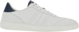 Salvatore Ferragamo Gehamerde leren sneakers met nubuck inzetstukken White Heren