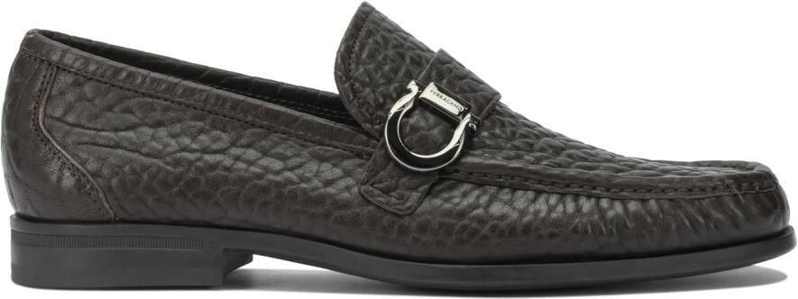 Ferragamo Textured Buckle Loafers