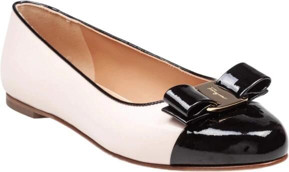 Ferragamo Tweekleurige leren ballerina's