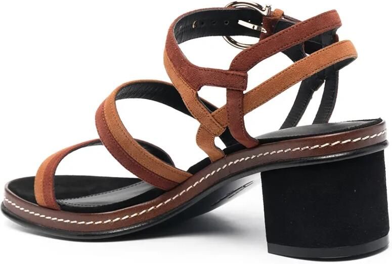 Ferragamo Tweekleurige leren sandalen - Foto 2