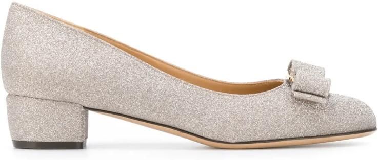 Ferragamo Vara Bow Glitter Pumps