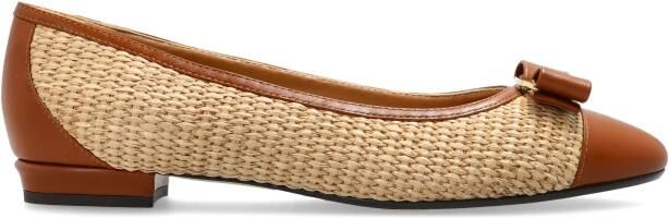 Ferragamo Varina 2.0 Raffia Ballerina