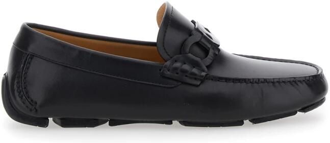 Ferragamo Zwarte platte schoenen Byaite Pelle - Foto 4