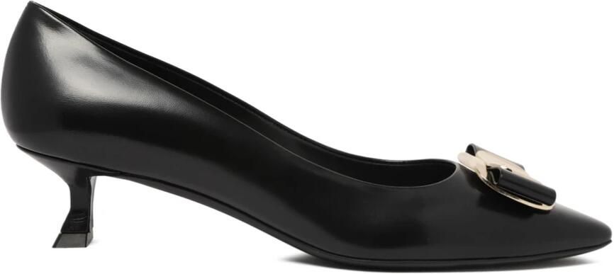 Salvatore Ferragamo Nero Zelma Leren Schoudertas Black Dames