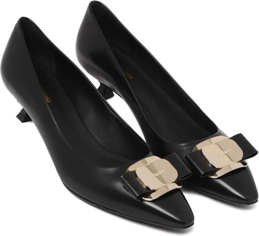 Salvatore Ferragamo Nero Zelma Leren Schoudertas Black Dames - Foto 3