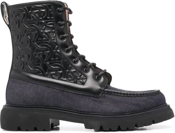 Ferragamo Gancini Combat Boots