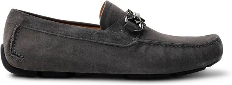 Ferragamo Gancini-Detail suède loafers