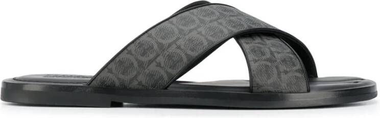 Ferragamo Gancini leren badslippers