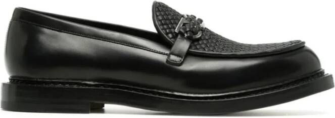 Ferragamo Gancini-Plaque Leren Loafers