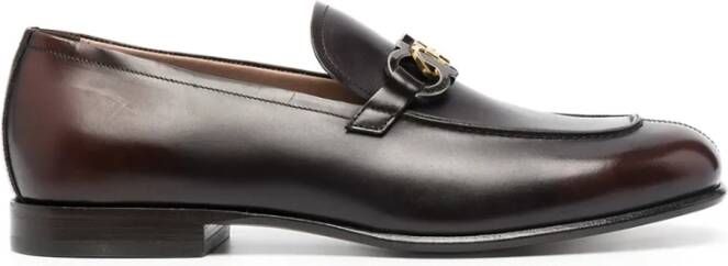 Ferragamo Gancini Square-Toe Loafers