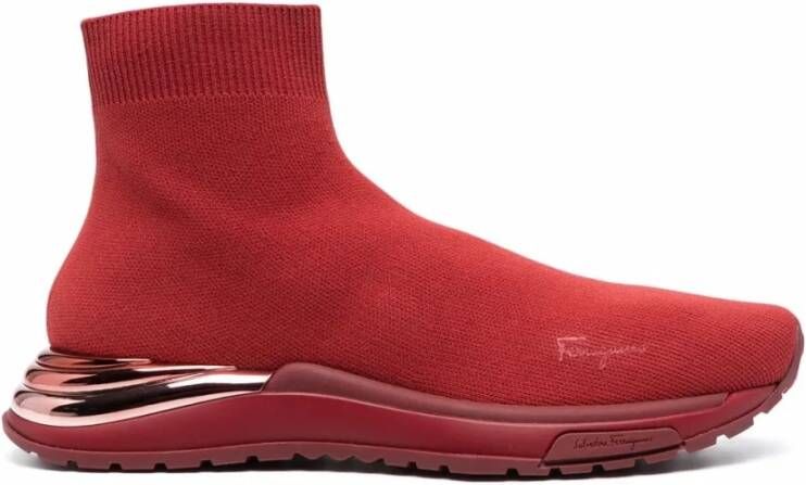 Ferragamo Gebreide High-Top Sok Sneakers