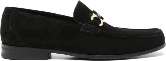 Ferragamo Grandioso Zwarte Suède Loafers