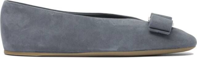 Ferragamo Grijze Leren Ballerina's voor Vrouwen