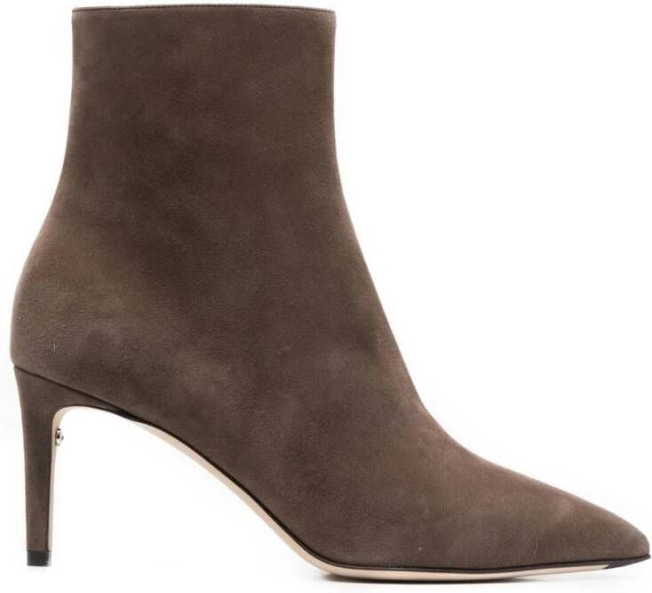Ferragamo Groene Suède Enkellaarsje Middelhakken