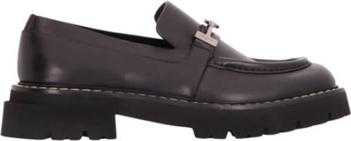 Salvatore Ferragamo Klassieke zwarte leren loafers Black Heren